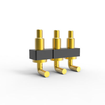 2.54mm Pitch Right Angle Pin Connector Spring Loaded 3 Pin Pogo Connector