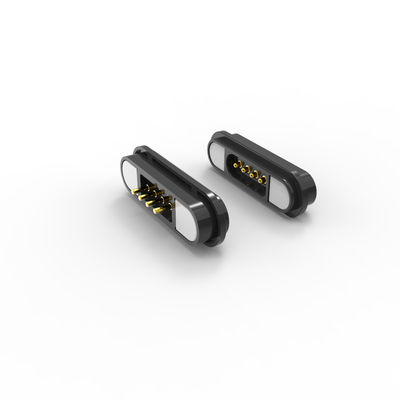 Anti Short Circuit Magnetic Connectors Black 4 Pin Magnetic Connector Customized For Smart Robot