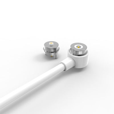 6.0mm 2 pins magnetic charging  usb cable connector with white TPE cable