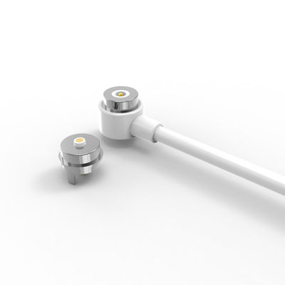 6.0mm 2 pins magnetic charging  usb cable connector with white TPE cable