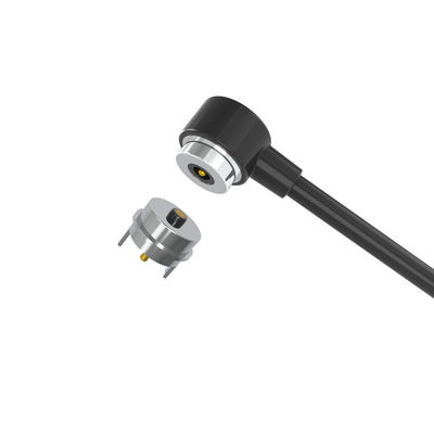 Black TPE 90A Round Male And Female Magnetic Cable Connector With OD6.0MM