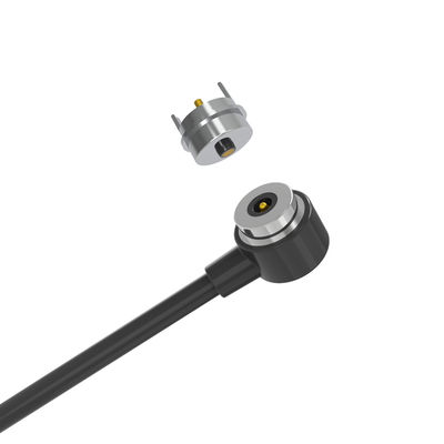 Black TPE 90A Round Male And Female Magnetic Cable Connector With OD6.0MM