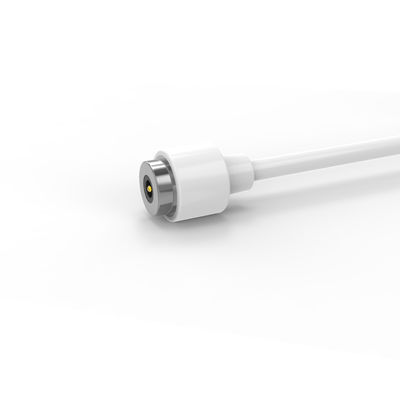 6.0mm 2 pins magnetic charging  usb cable connector with white TPE cable