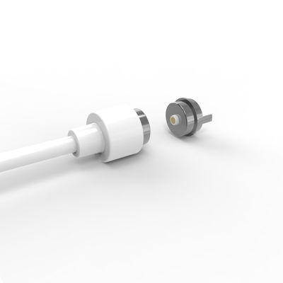 6.0mm 2 pins magnetic charging  usb cable connector with white TPE cable