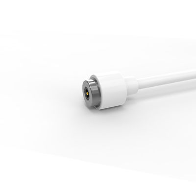 6.0mm 2 pins magnetic charging  usb cable connector with white TPE cable