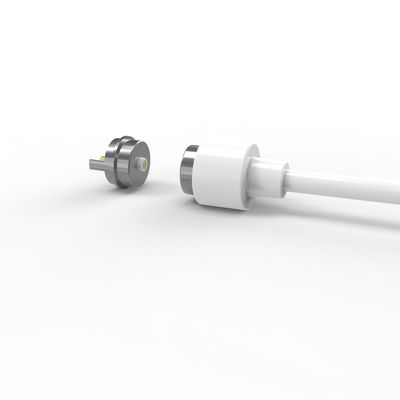 6.0mm 2 pins magnetic charging  usb cable connector with white TPE cable