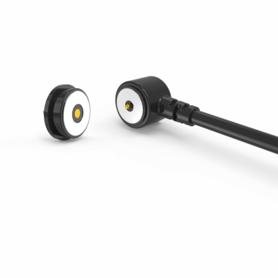 Black round male and female magnetic cable connector for asset strip
