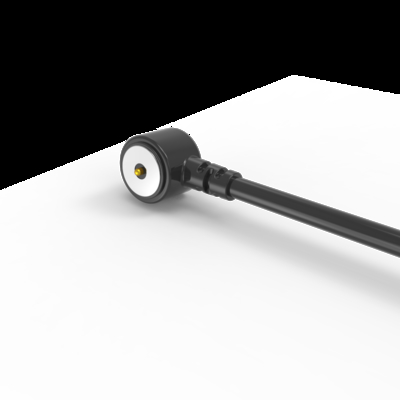 Black round male and female magnetic cable connector for asset strip