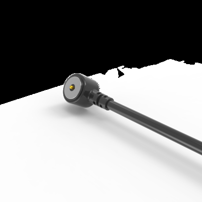 Black round male and female magnetic cable connector for asset strip