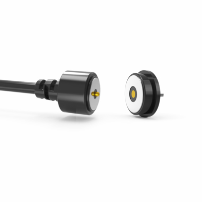 Round wmagnetic power cable connectors for guard tour patrol device