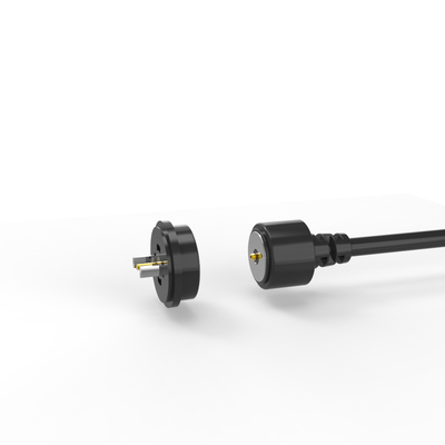 Round wmagnetic power cable connectors for guard tour patrol device
