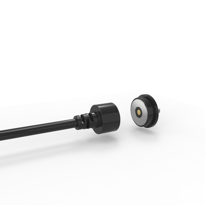 Round wmagnetic power cable connectors for guard tour patrol device