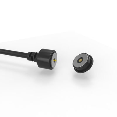 Round wmagnetic power cable connectors for guard tour patrol device