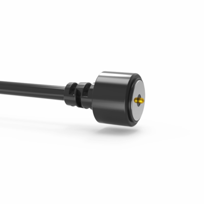 Round wmagnetic power cable connectors for guard tour patrol device
