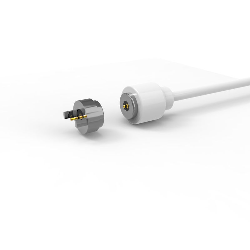 DC 2 Position White Magnetic Cable Connector Male Female For High-End Wine Ware Lamps