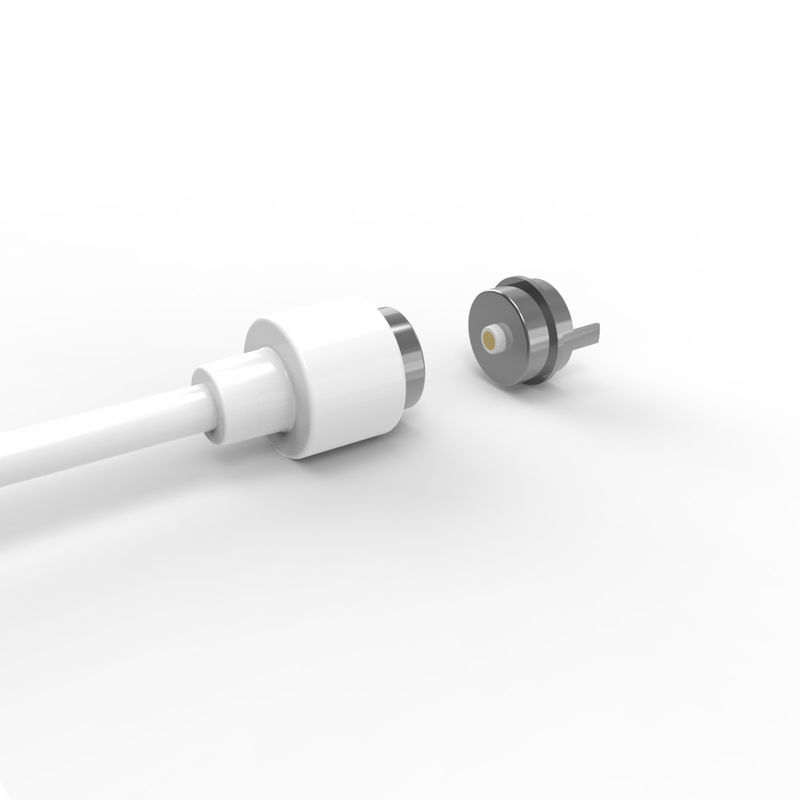 6.0mm 2 pins magnetic charging  usb cable connector with white TPE cable