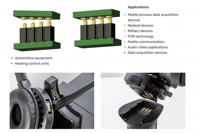 2.54mm Pitch Spring Loaded Connector 3A 10 Pin Pogo Connector Compact
