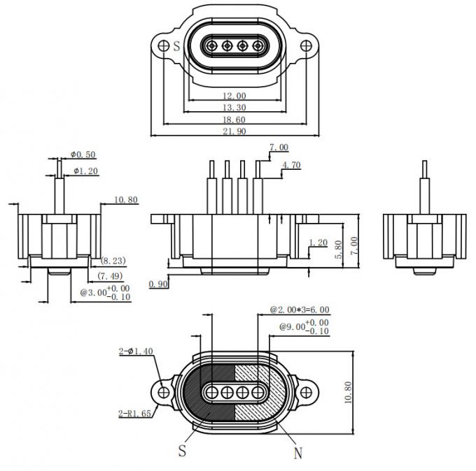 Usb Socket Exploded View Male Female USB Pogo Pin Cable 12V 2A 4 Pin Pogo Charger
